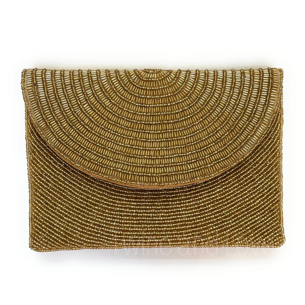 Gold Beaded Clutch, Seed Bead Gold Clutch Bag, Gold Beaded Clutch Purse, Wedding Clutch Bag, Party Clutch Purse, Birthday Gift, Bridal Gifts