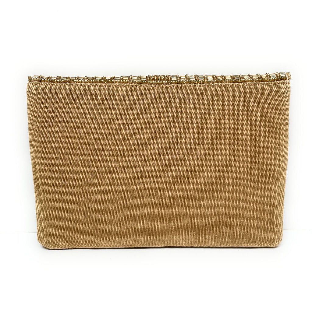 Gold Beaded Clutch, Seed Bead Gold Clutch Bag, Gold Beaded Clutch Purse, Wedding Clutch Bag, Party Clutch Purse, Birthday Gift, Bridal Gifts