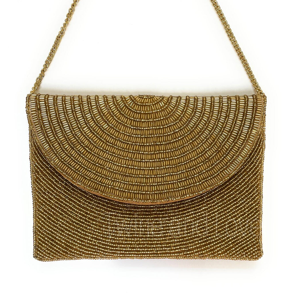 Gold Beaded Clutch, Seed Bead Gold Clutch Bag, Gold Beaded Clutch Purse, Wedding Clutch Bag, Party Clutch Purse, Birthday Gift, Bridal Gifts