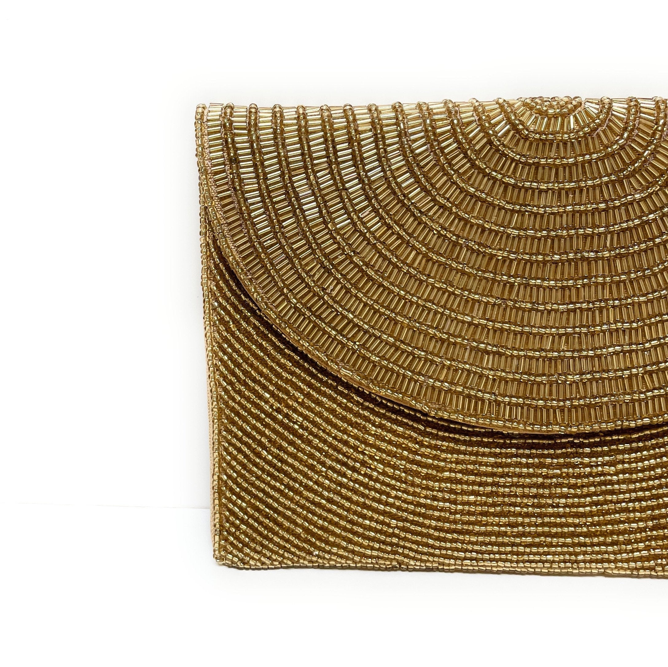 Gold Beaded Clutch, Seed Bead Gold Clutch Bag, Gold Beaded Clutch Purse, Wedding Clutch Bag, Party Clutch Purse, Birthday Gift, Bridal Gifts