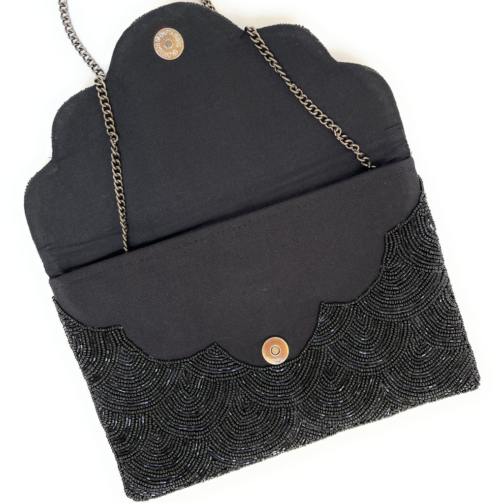 Black Beaded Clutch, Silver Beaded Clutch Bag, Black Beaded Clutch Purse, Wedding Clutch Bag, Party Clutch Purse, Evening Beaded Clutches