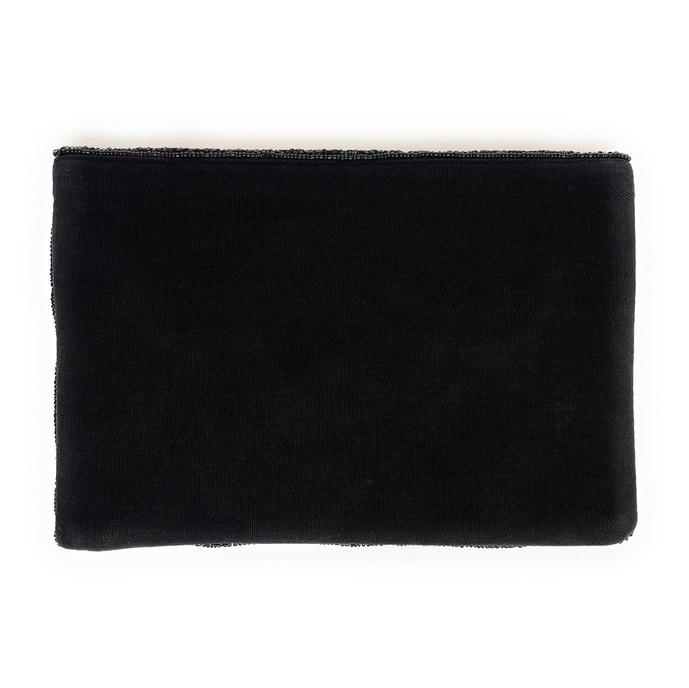 Black Beaded Clutch, Silver Beaded Clutch Bag, Black Beaded Clutch Purse, Wedding Clutch Bag, Party Clutch Purse, Evening Beaded Clutches