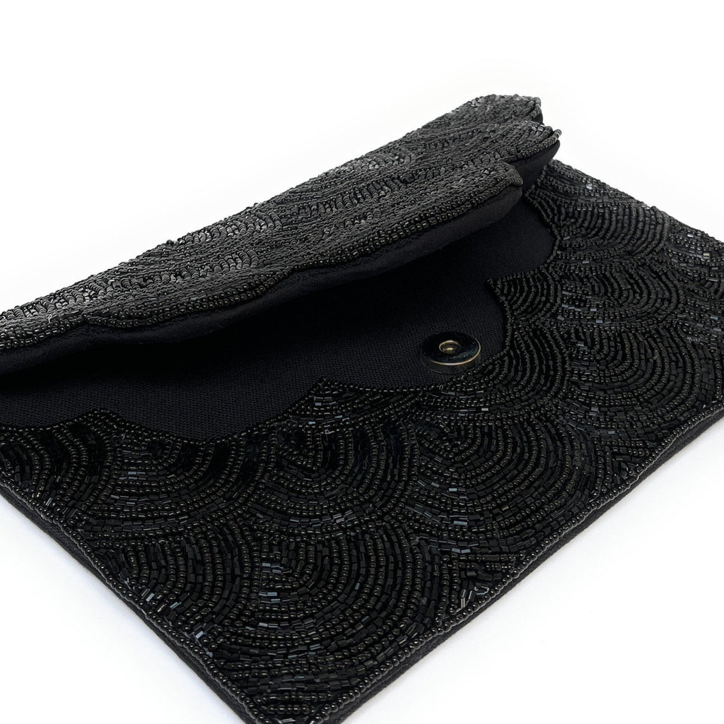 Black Beaded Clutch, Silver Beaded Clutch Bag, Black Beaded Clutch Purse, Wedding Clutch Bag, Party Clutch Purse, Evening Beaded Clutches