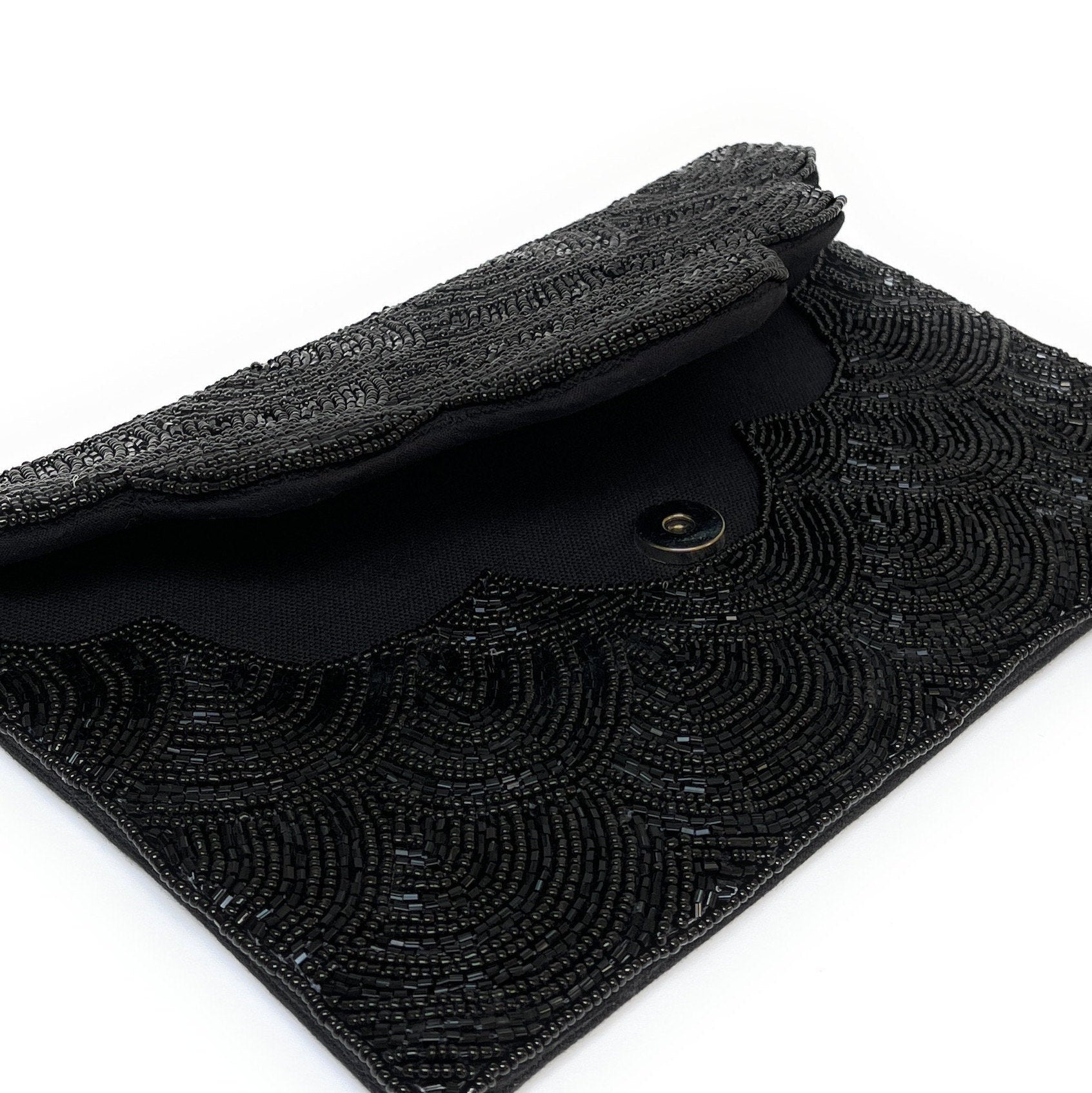 Black Beaded Clutch, Silver Beaded Clutch Bag, Black Beaded Clutch Purse, Wedding Clutch Bag, Party Clutch Purse, Evening Beaded Clutches