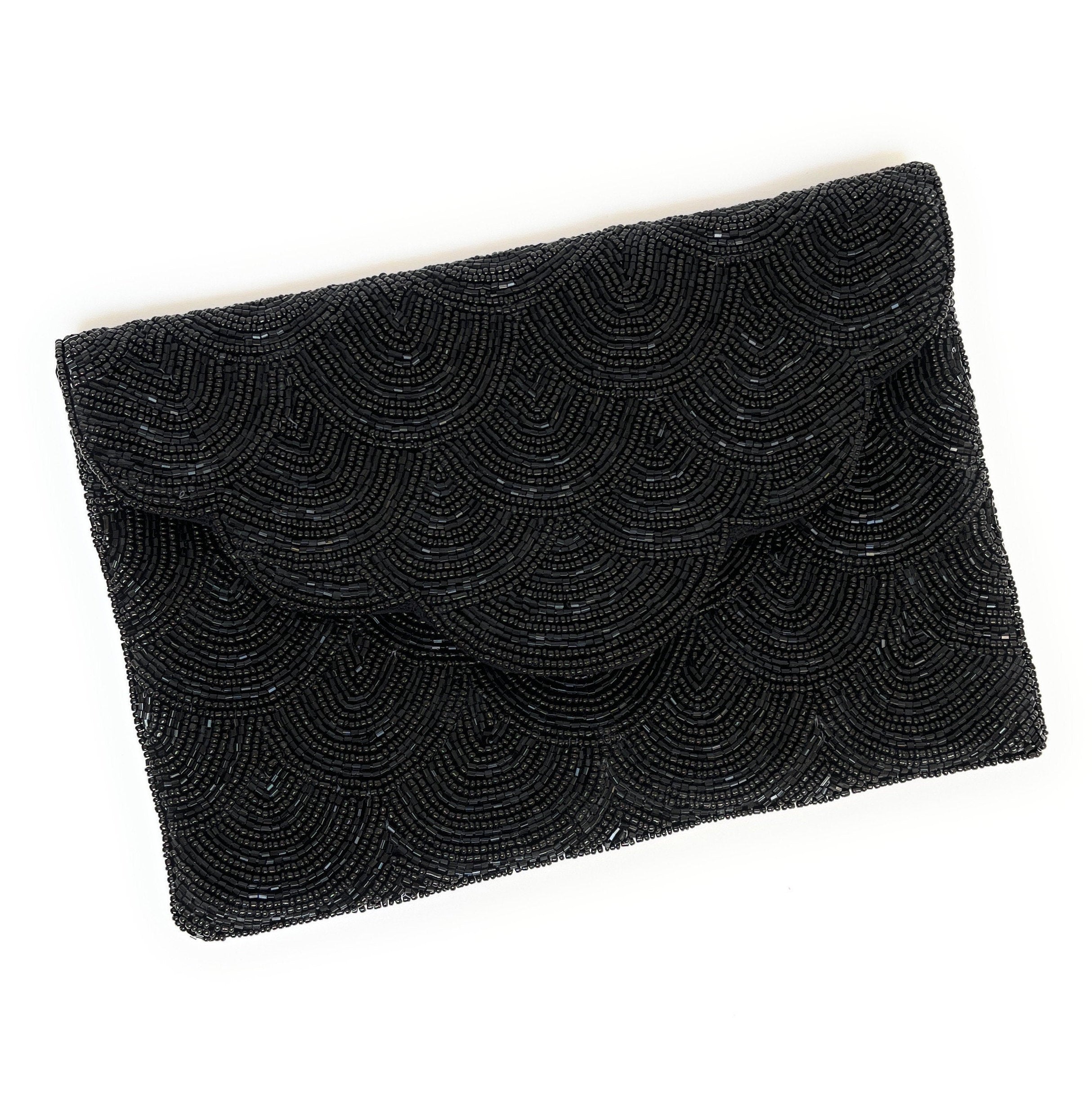 Black Beaded Clutch, Silver Beaded Clutch Bag, Black Beaded Clutch Purse, Wedding Clutch Bag, Party Clutch Purse, Evening Beaded Clutches