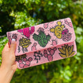Pink Desert Cactus Beaded Clutch Purse, Succulent Southwestern Boho Crossbody Purse, Beaded Clutch Purse, Rodeo Cowgirl Bag, Best Seller