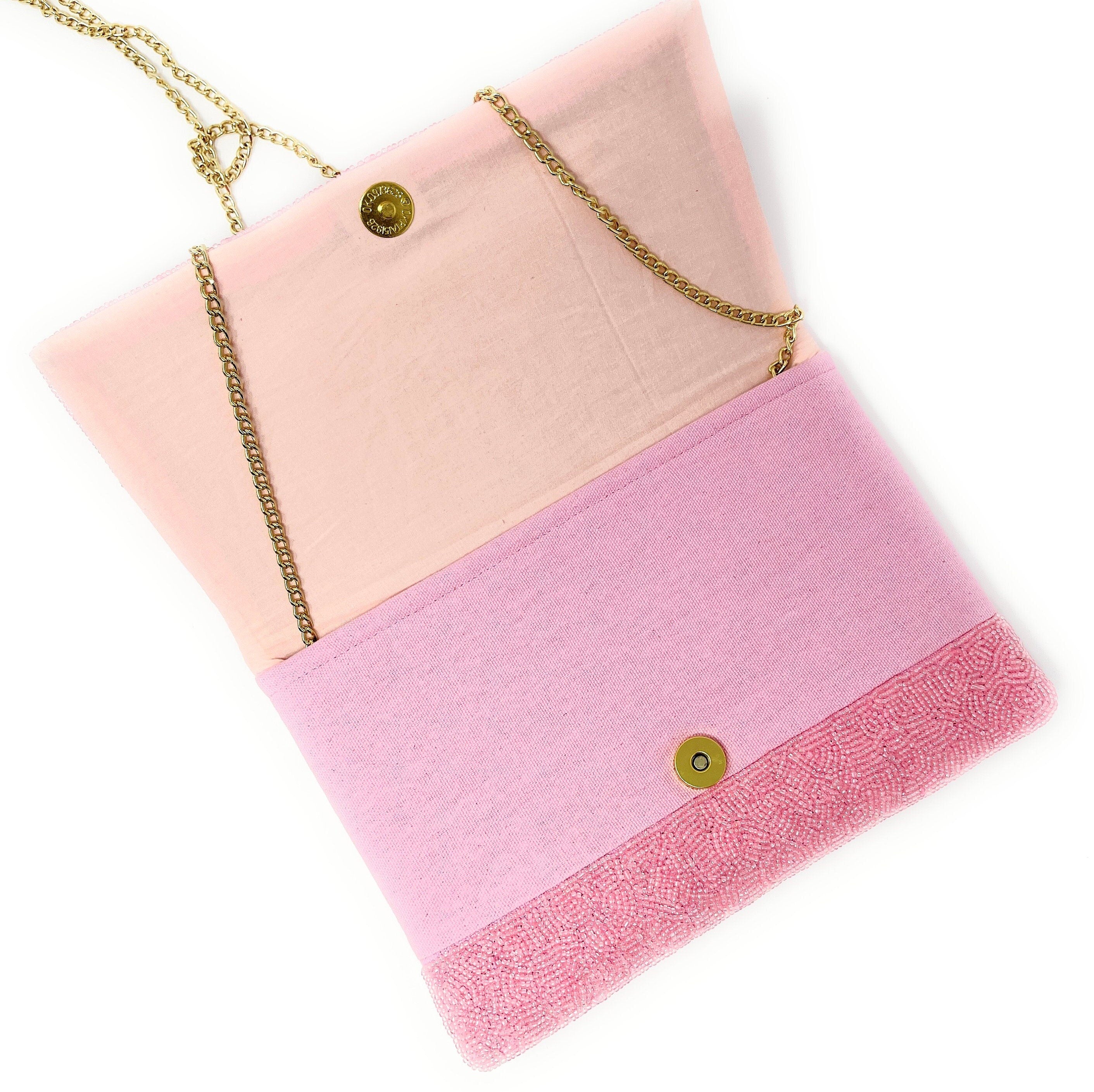 LET'S GO GIRLS Beaded Clutch Purse, Pink Beaded Clutch Bag, Pink Beaded Clutch Purse, Country Girl Gifts, Party Clutch Purse, Birthday Gift