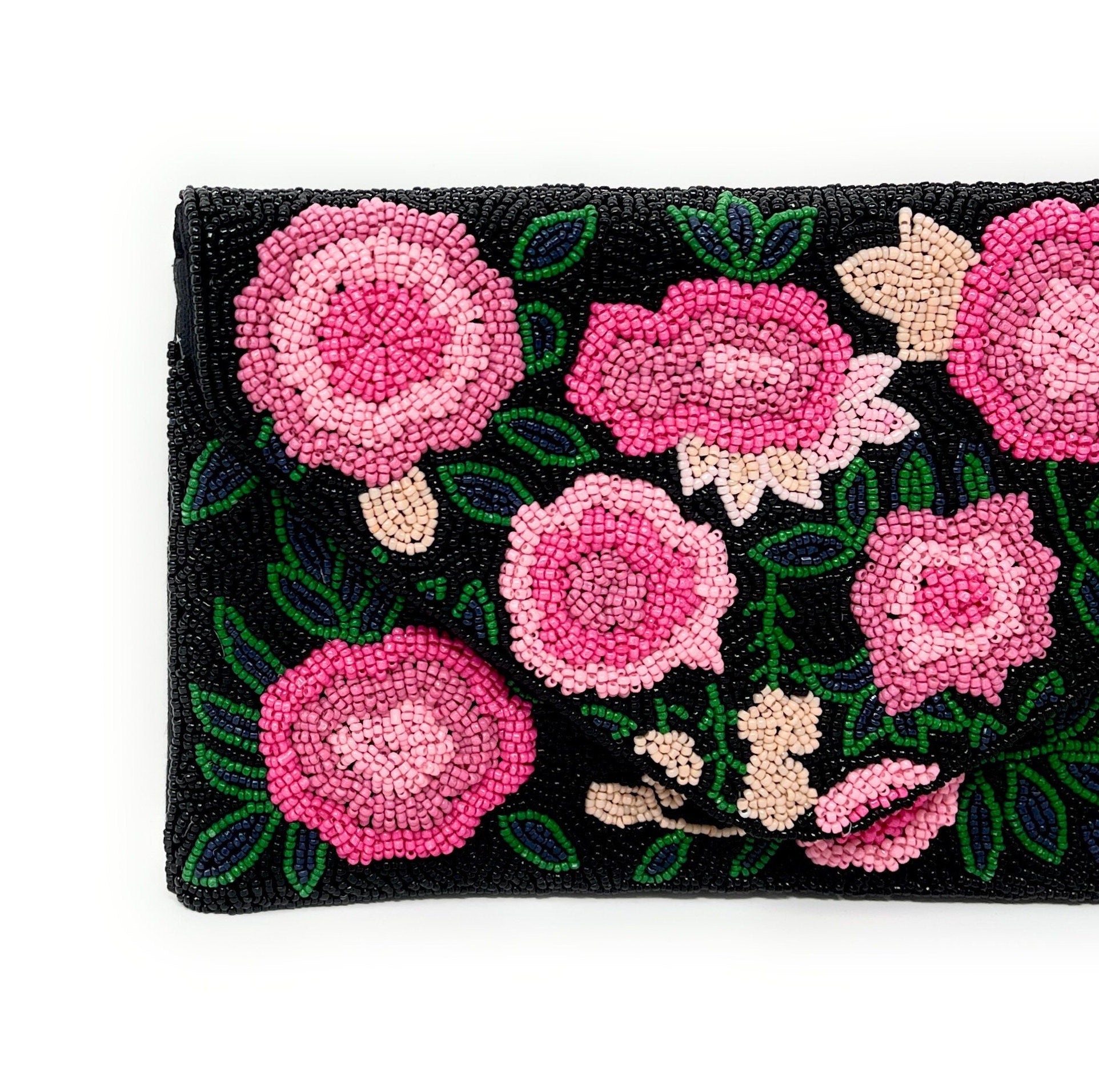 Floral Beaded Clutch Purse, Floral Clutch Bag, Beaded Clutch Purse, Summer Beaded Bag, Party Clutch Purse, Birthday Gift, Floral Bead Clutch
