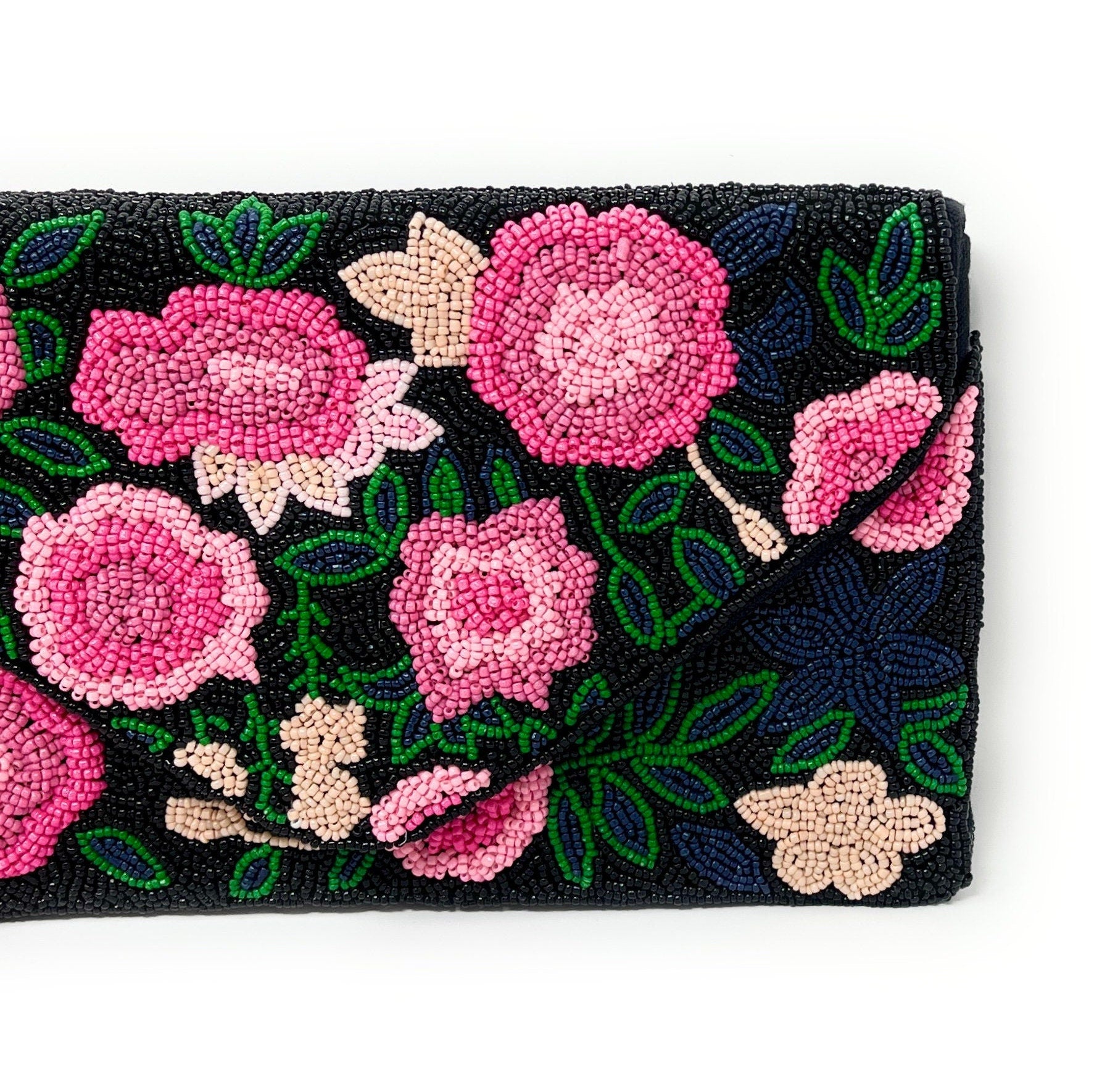 Floral Beaded Clutch Purse, Floral Clutch Bag, Beaded Clutch Purse, Summer Beaded Bag, Party Clutch Purse, Birthday Gift, Floral Bead Clutch