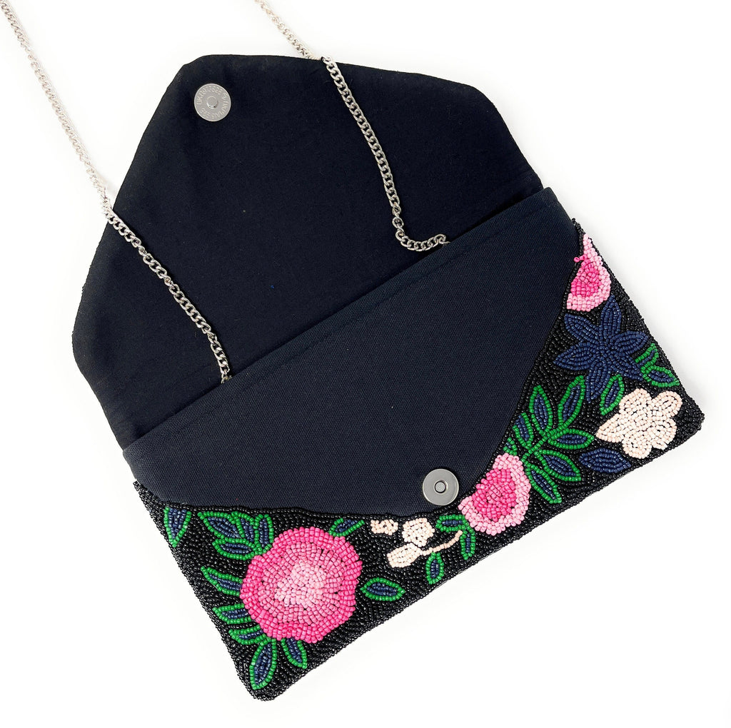 Floral Beaded Clutch Purse, Floral Clutch Bag, Beaded Clutch Purse, Summer Beaded Bag, Party Clutch Purse, Birthday Gift, Floral Bead Clutch