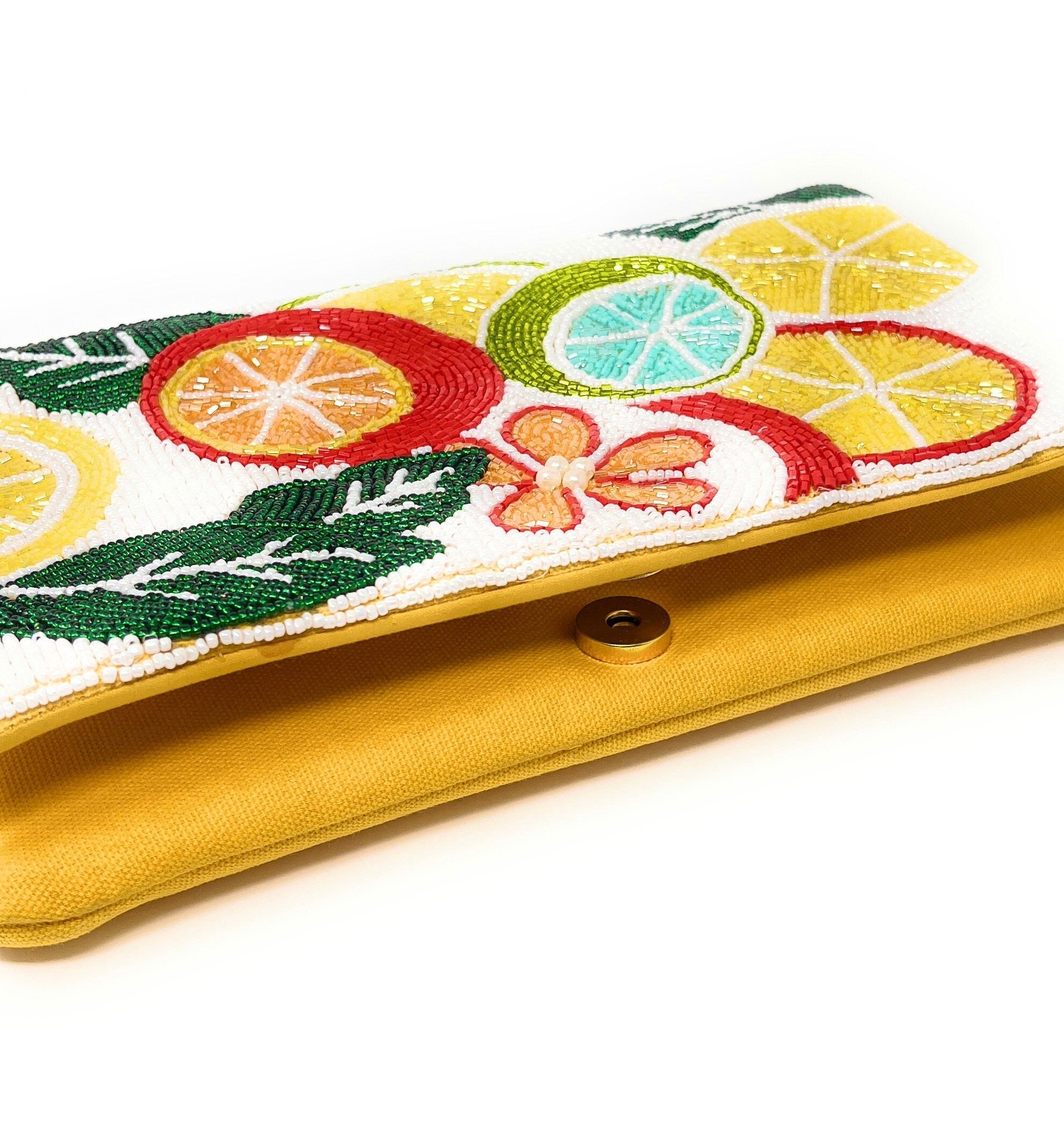 Citrus Bead Clutch Purse, Summer Crossbody Purse, Beaded Clutch Purse, Tropical Beaded Bag, Crossbody Bag, Summer Clutch Purse, Best Seller