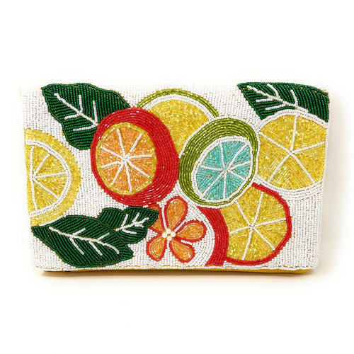 Citrus Bead Clutch Purse, Summer Crossbody Purse, Beaded Clutch Purse, Tropical Beaded Bag, Crossbody Bag, Summer Clutch Purse, Best Seller
