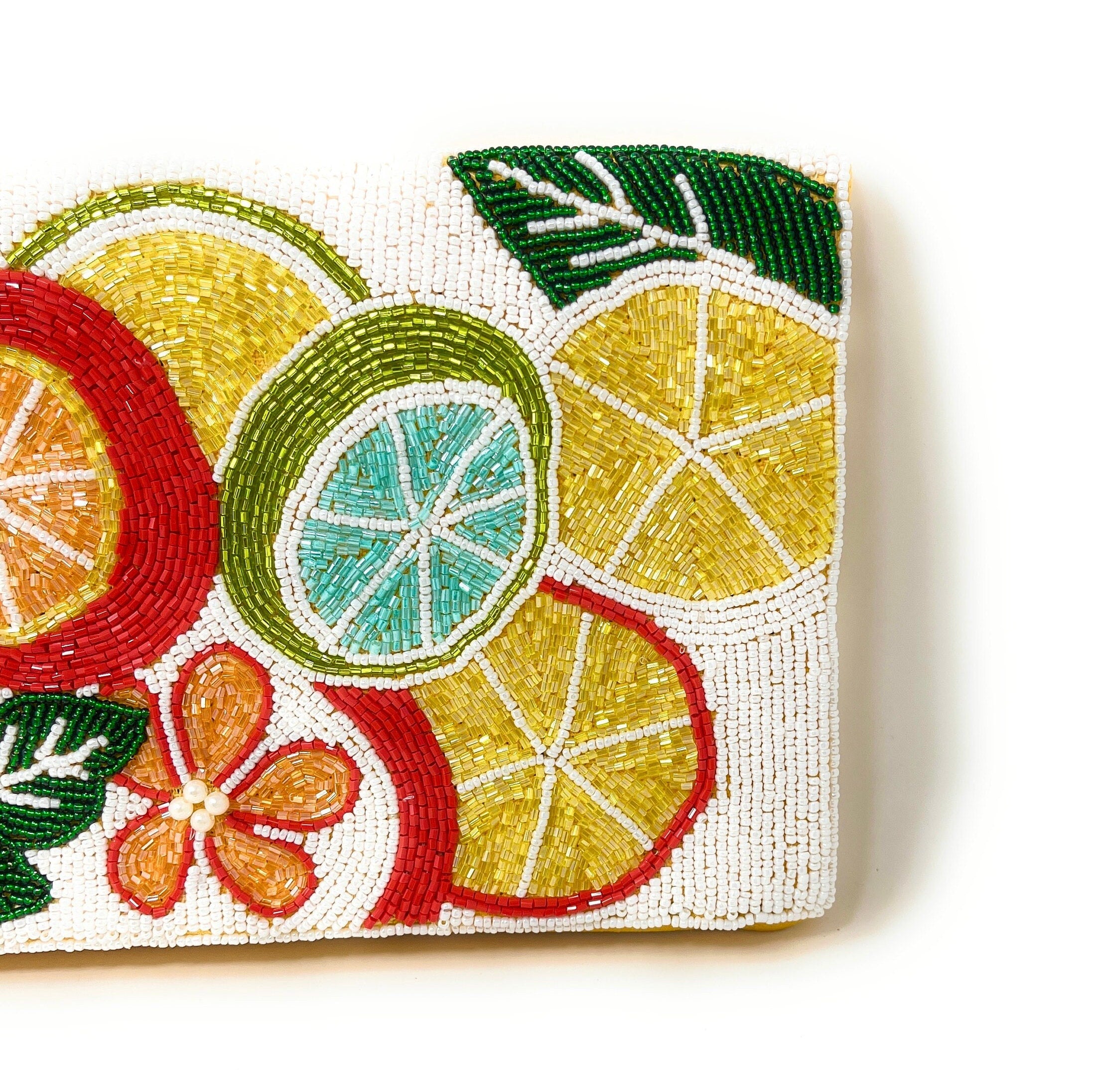 Citrus Bead Clutch Purse, Summer Crossbody Purse, Beaded Clutch Purse, Tropical Beaded Bag, Crossbody Bag, Summer Clutch Purse, Best Seller