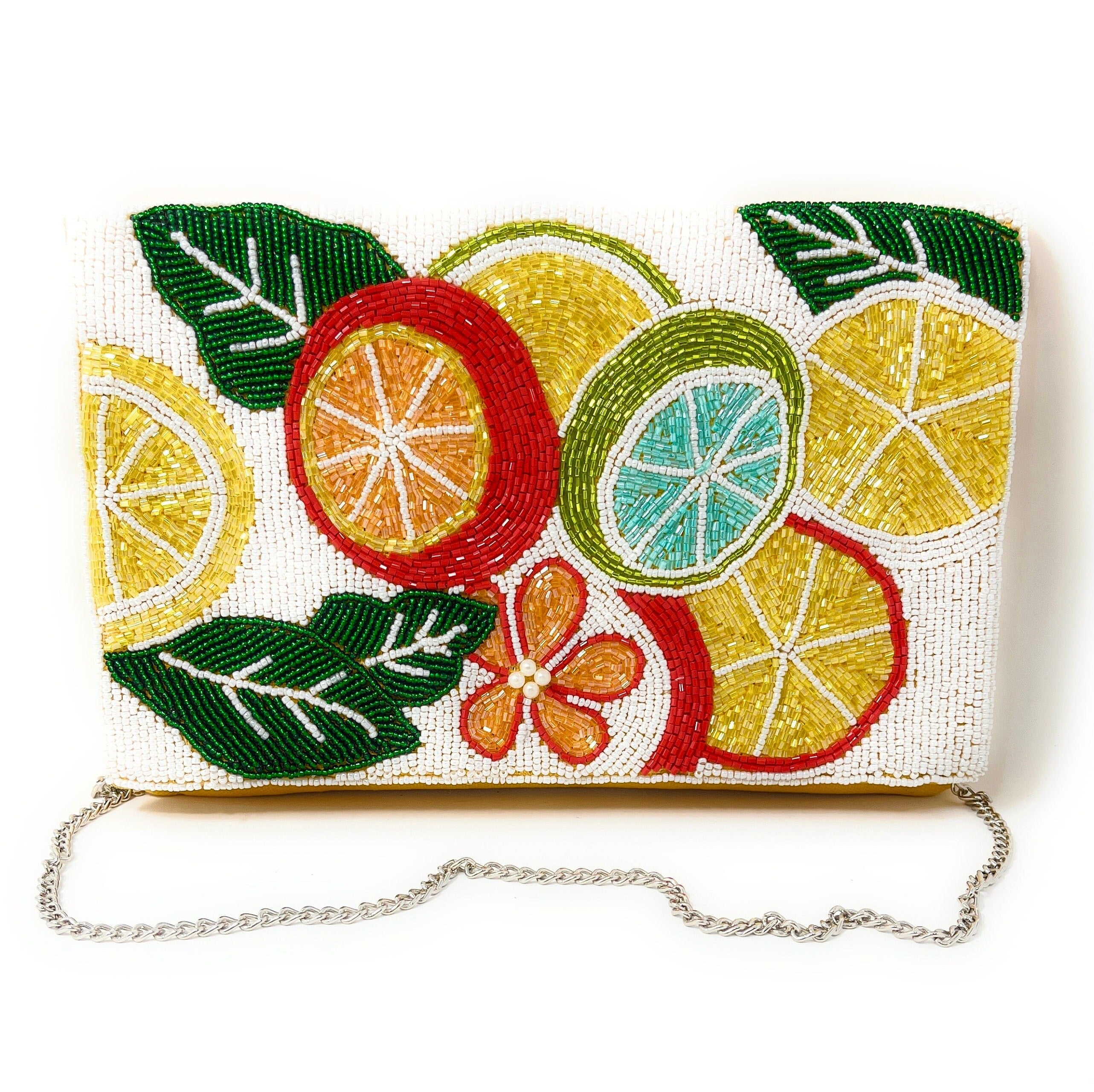 Citrus Bead Clutch Purse, Summer Crossbody Purse, Beaded Clutch Purse, Tropical Beaded Bag, Crossbody Bag, Summer Clutch Purse, Best Seller