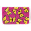 Butterfly Beaded Clutch Purse, Pink Clutch Bag, Butterfly Clutch Purse Beaded, Party Clutch Purse, Birthday Gift, Butterfly Crossbody Bag