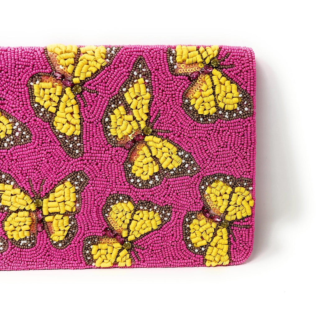 Butterfly Beaded Clutch Purse, Pink Clutch Bag, Butterfly Clutch Purse Beaded, Party Clutch Purse, Birthday Gift, Butterfly Crossbody Bag