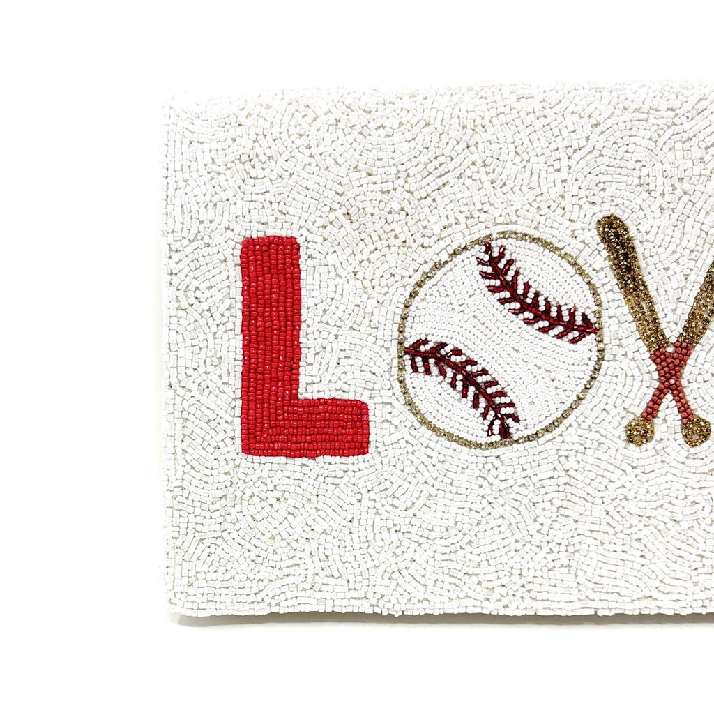 Beaded Baseball Clutch - LOVE - Sports Fan Gift