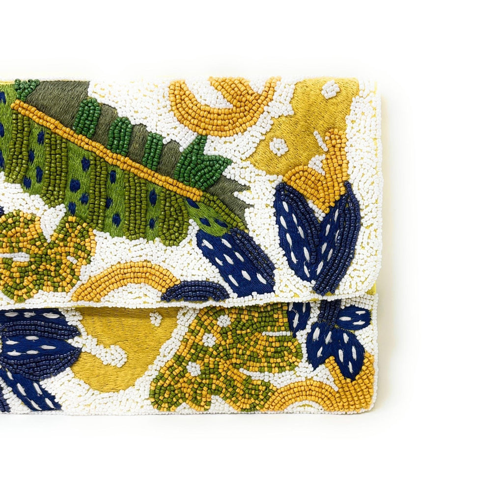 Palm Leaves Beaded Clutch Purse, Palm Leaf Beaded Purse, Palm Clutch Bag, Beaded Clutch Purse, Beaded Bag, Party Clutch Purse, Birthday Gift