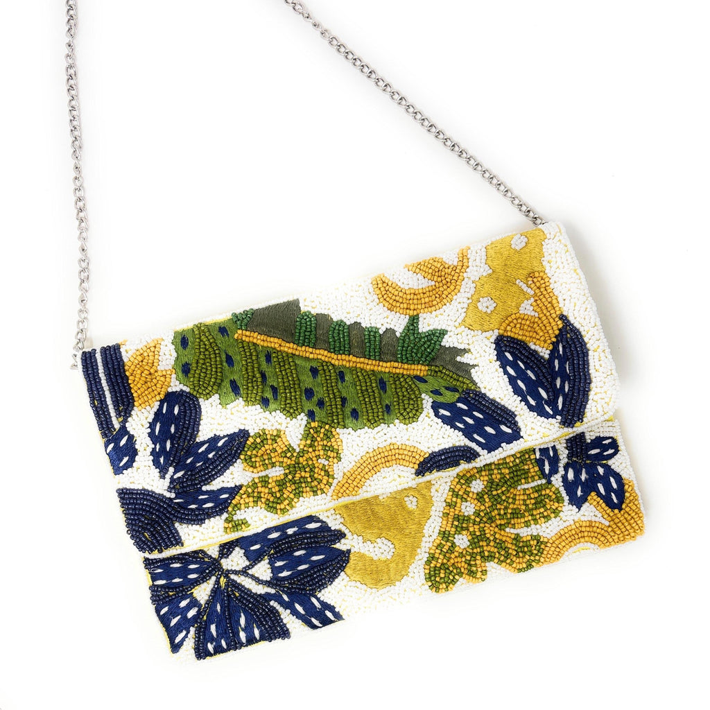 Palm Leaves Beaded Clutch Purse, Palm Leaf Beaded Purse, Palm Clutch Bag, Beaded Clutch Purse, Beaded Bag, Party Clutch Purse, Birthday Gift