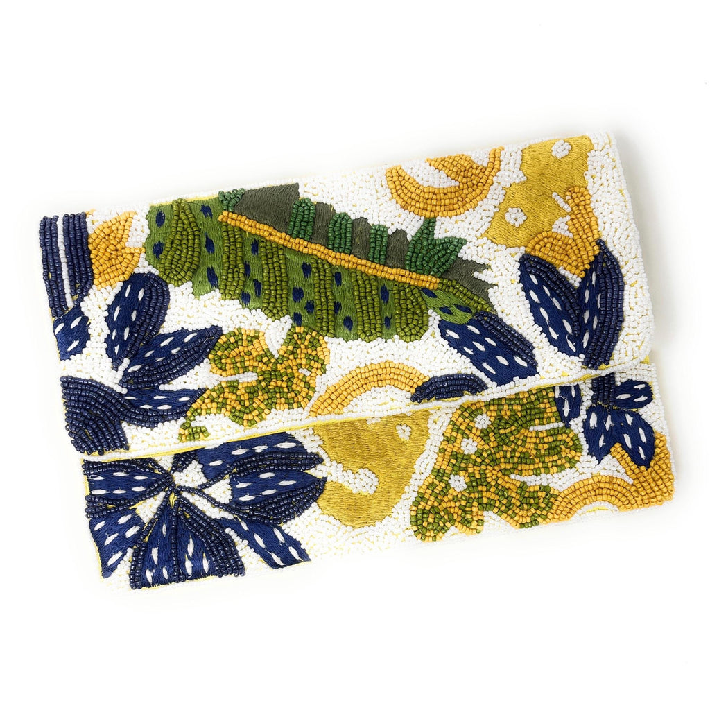 Palm Leaves Beaded Clutch Purse, Palm Leaf Beaded Purse, Palm Clutch Bag, Beaded Clutch Purse, Beaded Bag, Party Clutch Purse, Birthday Gift