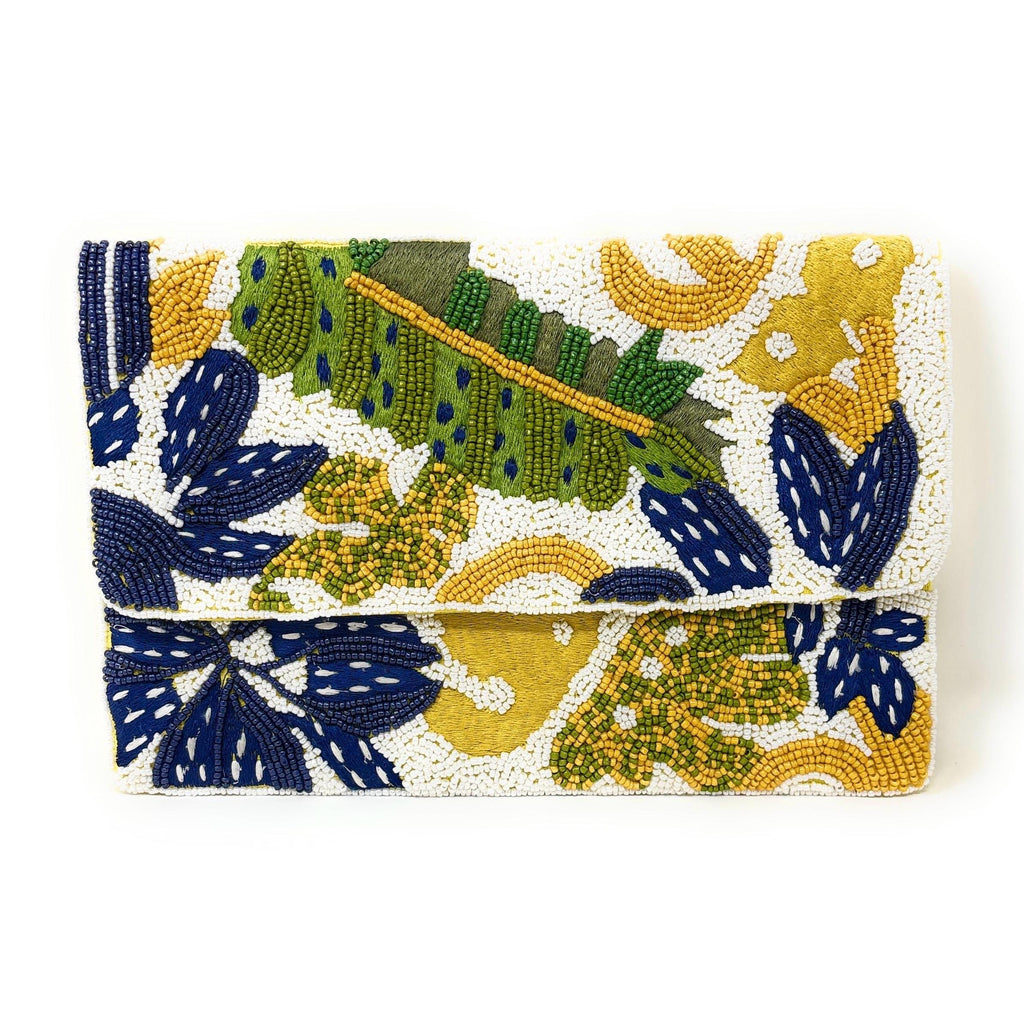 Palm Leaves Beaded Clutch Purse, Palm Leaf Beaded Purse, Palm Clutch Bag, Beaded Clutch Purse, Beaded Bag, Party Clutch Purse, Birthday Gift