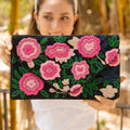 Floral Beaded Clutch Purse, Floral Clutch Bag, Beaded Clutch Purse, Summer Beaded Bag, Party Clutch Purse, Birthday Gift, Floral Bead Clutch