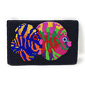 Tropical Fish Beaded Clutch Purse, Black Multicolor Crossbody Bag, Beaded Clutch Purse, Unique Beaded Bag Resort Accessories Beaded Handbag