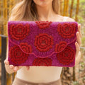 FLORAL Beaded Clutch, Fuchsia Beaded Clutch, Floral Beaded Clutch Purse, Summer Clutch Bag, Party Clutch Purse, Birthday Gift, Bridal Gift