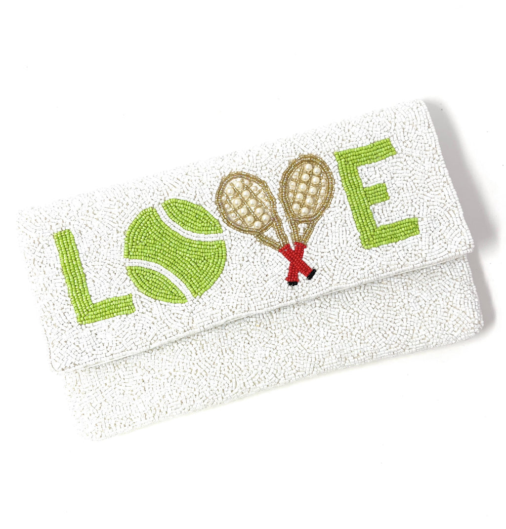 Tennis Beaded Clutch Purse, Tennis Clutch Bag, Beaded Clutch Purse, Game Day Bead Purse, Tennis Purse Tennis Crossbody Bag, Tennis Love