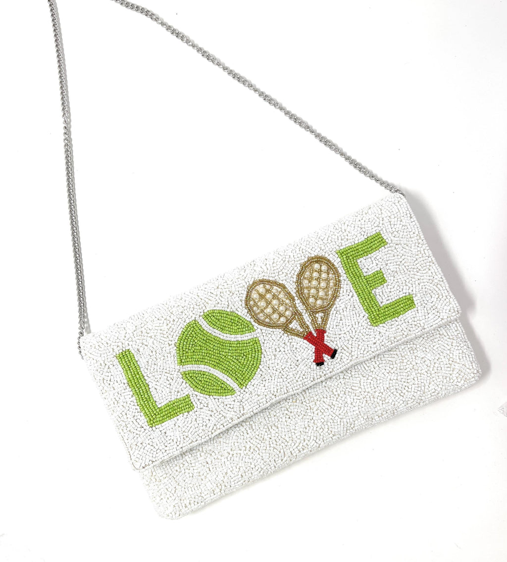 Tennis Beaded Clutch Purse, Tennis Clutch Bag, Beaded Clutch Purse, Game Day Bead Purse, Tennis Purse Tennis Crossbody Bag, Tennis Love