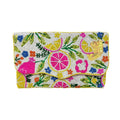 Citrus Beaded Clutch Bag, Handmade Fruit Evening Bag, Colorful Summer Crossbody Purse with Chain, Floral Statement Clutch Gift for Her