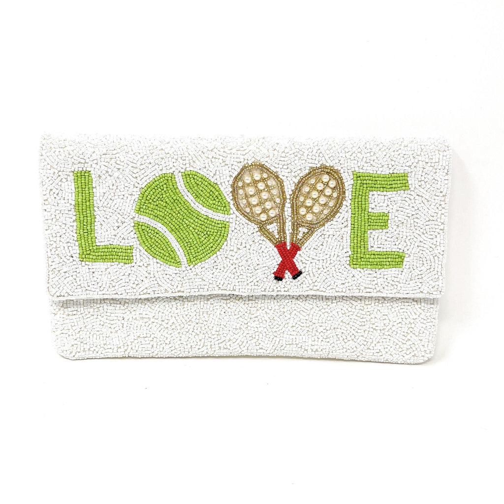 Tennis Beaded Clutch Purse, Tennis Clutch Bag, Beaded Clutch Purse, Game Day Bead Purse, Tennis Purse Tennis Crossbody Bag, Tennis Love