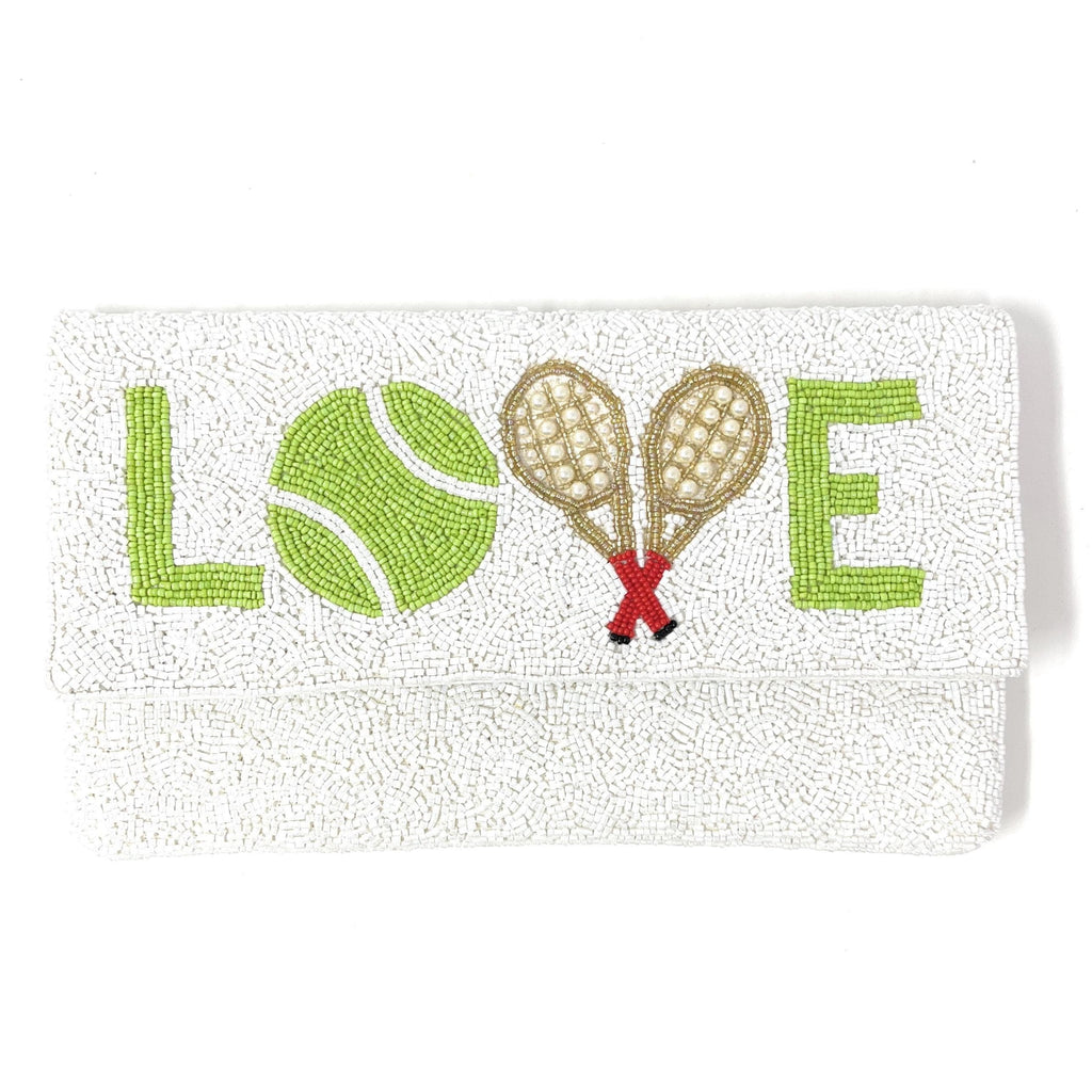 Tennis Beaded Clutch Purse, Tennis Clutch Bag, Beaded Clutch Purse, Game Day Bead Purse, Tennis Purse Tennis Crossbody Bag, Tennis Love